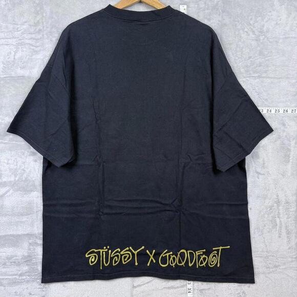 Stüssy x Goodfoot Collab T-Shirt Men Size XXL Black Crown Logo Rare Streetwear - Picture 2 of 6